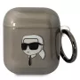 Karl Lagerfeld KLA2HNIKTCK AirPods 1/2 dėklas juodas su Karlo galvos raštu