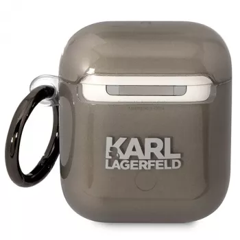 Karl Lagerfeld KLA2HNIKTCK AirPods 1/2 dėklas juodas su Karlo galvos raštu