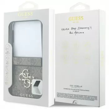 GUESS Big 4G Logo kietas dėklas, skirtas Samsung Galaxy Z Flip4 - rudas