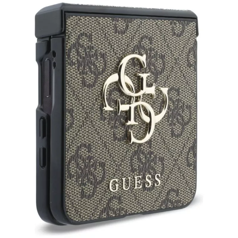 GUESS Big 4G Logo kietas dėklas, skirtas Samsung Galaxy Z Flip4 - rudas