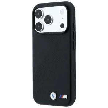 BMW M Tire Track Metal Logo MagSafe dėklas, skirtas iPhone 18 Pro Max / 17 Pro Max - juodas