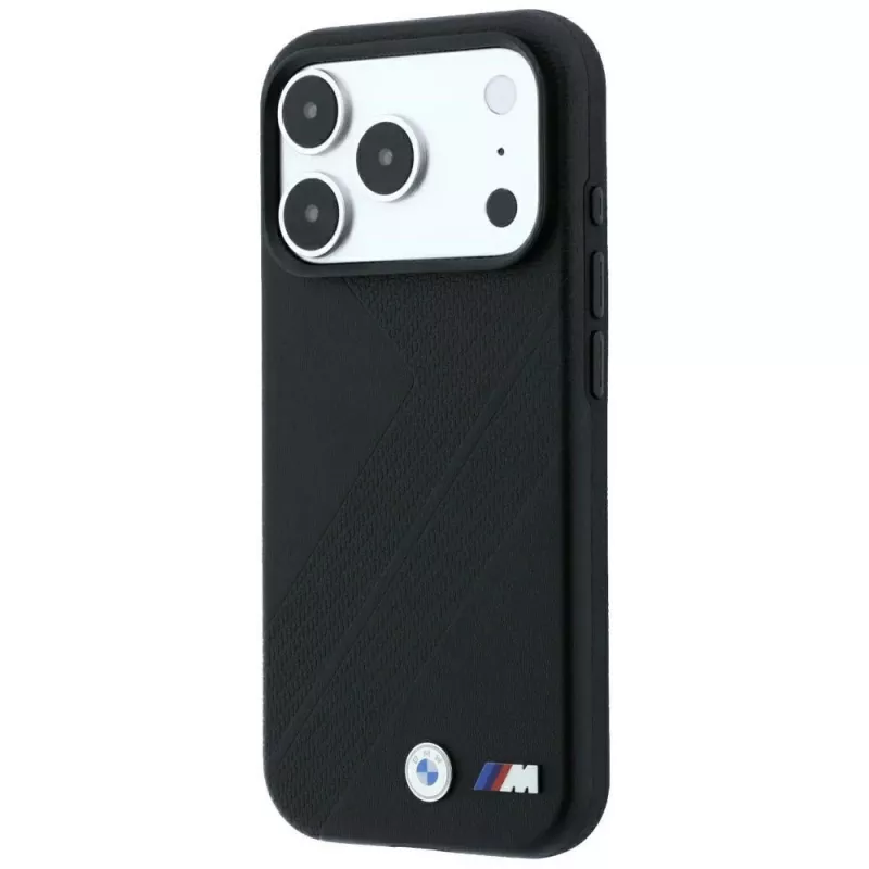 BMW M Tire Track Metal Logo MagSafe dėklas, skirtas iPhone 18 Pro Max / 17 Pro Max - juodas