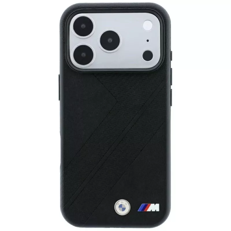 BMW M Tire Track Metal Logo MagSafe dėklas, skirtas iPhone 18 Pro Max / 17 Pro Max - juodas
