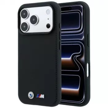 BMW M Quadrille Kevlar Metal Logo MagSafe dėklas, skirtas iPhone 18 Pro / 17 Pro – juodas