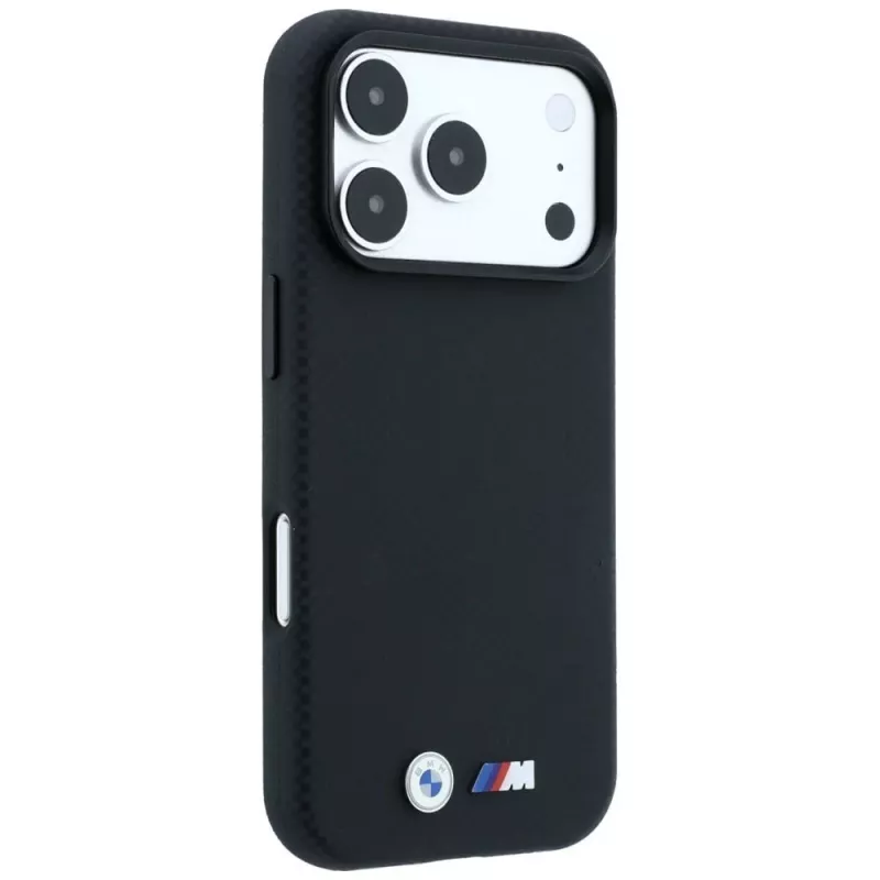 BMW M Quadrille Kevlar Metal Logo MagSafe dėklas, skirtas iPhone 18 Pro / 17 Pro – juodas