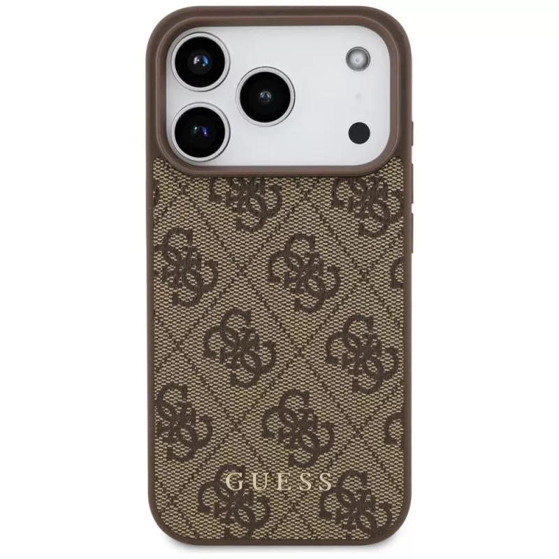 GUESS 4G Classic dėklas, skirtas iPhone 18 Pro / 17 Pro - ruda