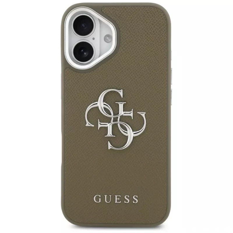 Guess Grained Big 4G Classic Logo dėklas, skirtas Apple iPhone 17 - rudas