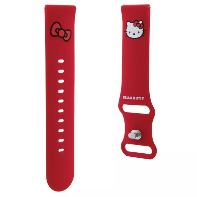 Hello Kitty Universal Silicone Watch Strap 22mm Raudonas su Kitty galvute