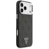 GUESS 4G Triangle Logo MagSafe dėklas, skirtas iPhone 18 Pro Max / 17 Pro Max - juodas ir sidabrinis