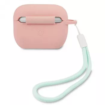 GUESS GUACAPLSVSPG AirPods Pro dėklas silikoninis Vintage Pink Green
