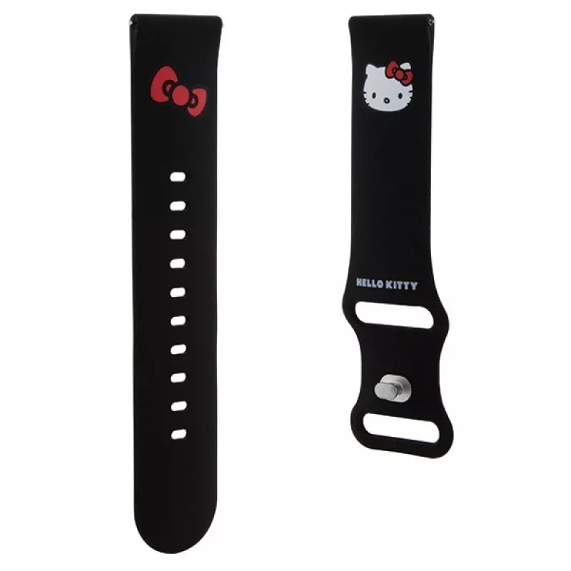 Hello Kitty Silicone Kitty Head Smartwatch Strap 22 mm juoda