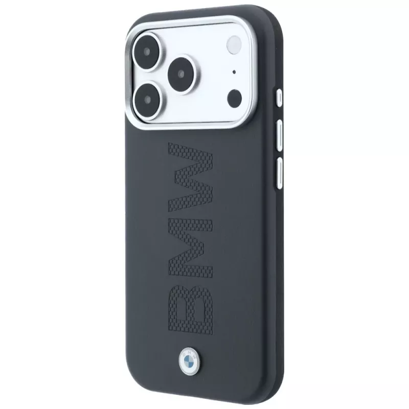 BMW Signature Centered Deboss MagSafe dėklas, skirtas iPhone 18 Pro / 17 Pro - pilkas