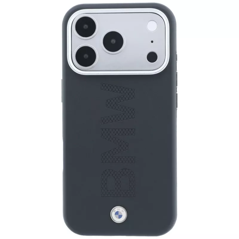 BMW Signature Centered Deboss MagSafe dėklas, skirtas iPhone 18 Pro / 17 Pro - pilkas