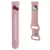 Hello Kitty Universalus silikoninis laikrodžio dirželis su Kitty galvutės motyvu, rožinis, 20 mm