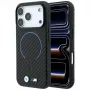 BMW M anglies pluošto rašto žiedinis MagSafe dėklas, skirtas iPhone 18 Pro Max / 17 Pro Max - juodas