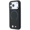 BMW M anglies pluošto rašto žiedinis MagSafe dėklas, skirtas iPhone 18 Pro Max / 17 Pro Max - juodas
