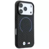 BMW M anglies pluošto rašto žiedinis MagSafe dėklas, skirtas iPhone 18 Pro Max / 17 Pro Max - juodas