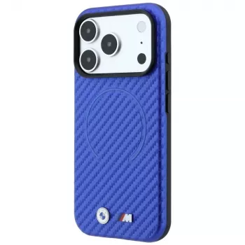 BMW M Carbon Printed Ring MagSafe dėklas, skirtas iPhone 18 Pro / 17 Pro – mėlynas