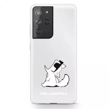 Karl Lagerfeld KLHCS21LCFNRC Galaxy S21 Ultra permatomas kietas dėklas su Choupette dizainu