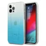Mercedes-Benz MEHCP12LCLGBL iPhone 12 Pro Max kietas dėklas Transparent Line mėlynas