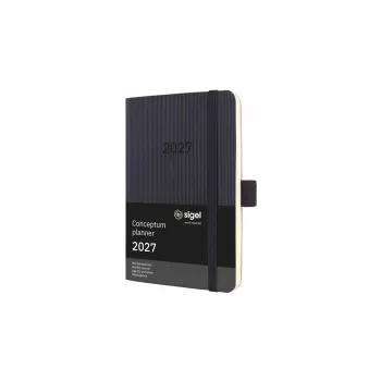 Sigel Conceptum C2723 savaitinis kalendorius 2027, apie A6, minkštu viršeliu, juodas