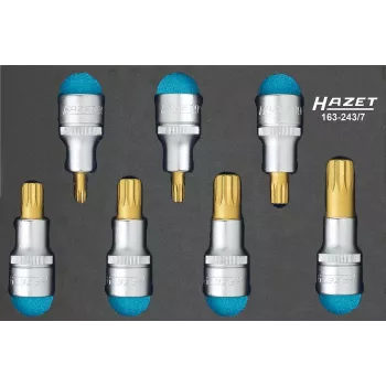 HAZET 1/2 colio TORX lizdinių antgalių rinkinys, 7 vnt. (T20-T50), chromo vanadžio, DIN 3120