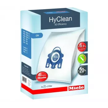 Miele GN HyClean Pure dulkių siurblio maišelių rinkinys, 4 maišeliai + 2 filtrai, 99,9% filtravimas, tinka S4000/S5000/S6000/S8000/C1/C2/C3