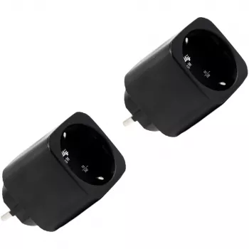Shelly Plug M Gen3 Black 2-Pack išmanusis kištukas su energijos matavimu, Wi-Fi ir Bluetooth, 13A, energijos stebėjimas, Schuko