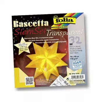 Folia Folding Sheets Bascetta Star Midi - 32 lapų 15x15 cm, įvairių spalvų