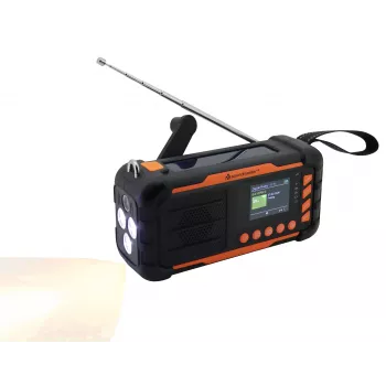 Soundmaster DAB115SW avarinis radijas DAB+/FM, 10 000 mAh, saulės energija, dinamo, SOS žibintuvėlis, power bank, juodas