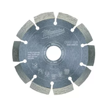 MILWAUKEE DUH 125 mm segmentuotas deimantinis pjovimo diskas, sausam pjovimui, betonui, akmeniui, mūrui