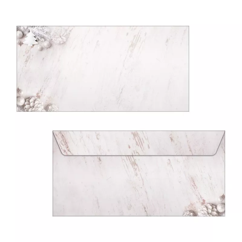 SIGEL 25 kalėdiniai vokai Rustic White DIN long be langelio