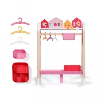 ZAPF CREATION BABY born drabužių stovas lėlėms su dėžutėmis ir pakabomis