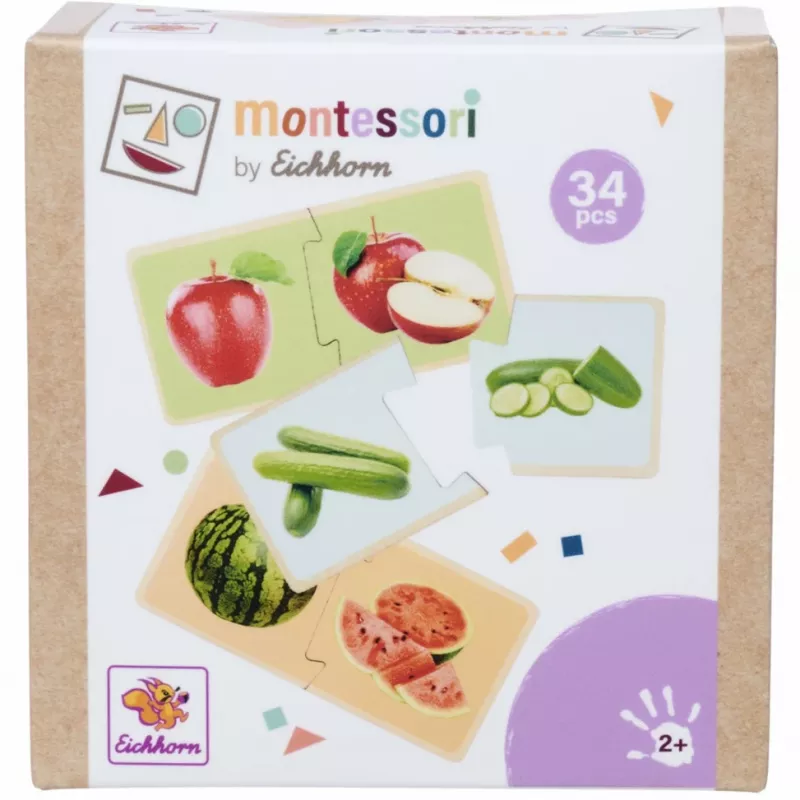 Eichhorn Montessori Puzzle – medinis formų įdėklas mažyliams nuo 12 mėn., FSC 100 %