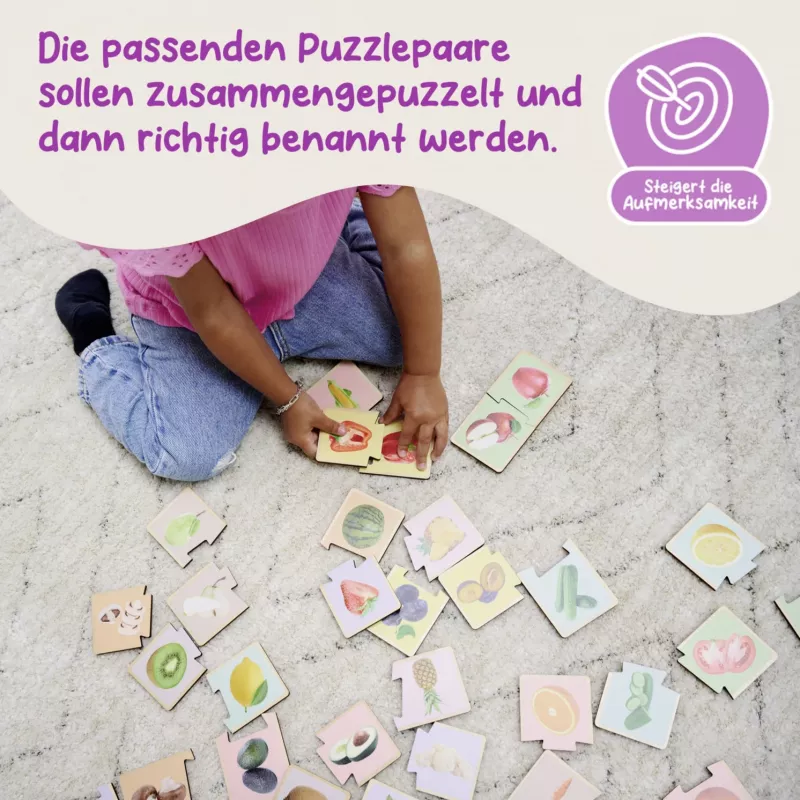 Eichhorn Montessori Puzzle – medinis formų įdėklas mažyliams nuo 12 mėn., FSC 100 %