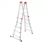 Hailo M80 4x5 kopėčios, daugiafunkcinės kombinuotos kopėčios, aliuminio, 20 pakopų, 150 kg, EN 131 Professional