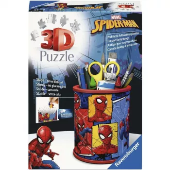RAVENSBURGER 3D Puzzle Spider-Man rašiklių laikiklis - 54 dalys, oficialus Marvel, Easy Click