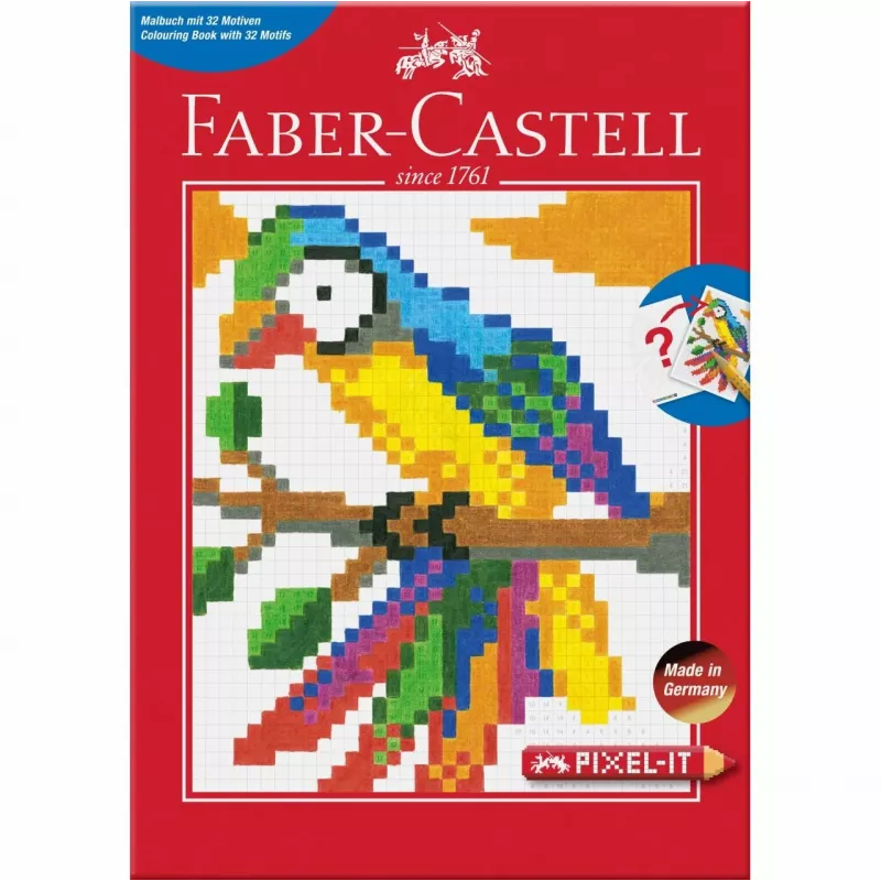 FABER-CASTELL Pixel-it spalvinimo knyga su 32 motyvais (201572)