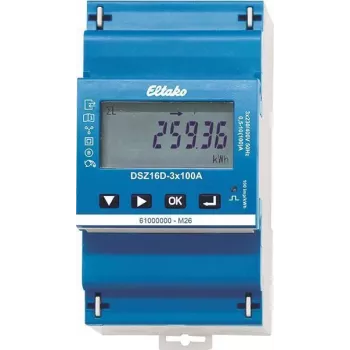 Eltako DSZ16D-3x100A trifazis elektros energijos skaitiklis, tiesioginis matavimas, MID sertifikuotas, 100A, DIN bėgelis