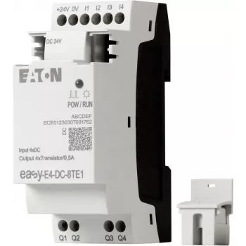 Eaton easyE4 DC 8TE1 skaitmeninių I/O plėtimo modulis, 4DI/4DO, 24V DC, tranzistorinis PNP