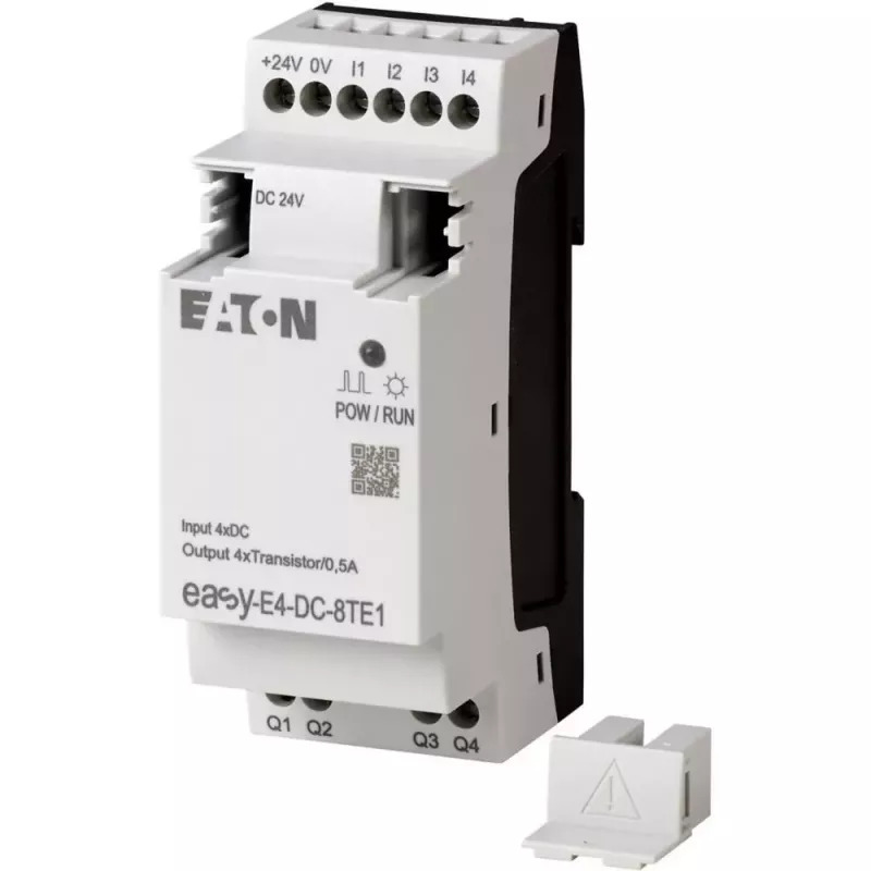 Eaton easyE4 DC 8TE1 skaitmeninių I/O plėtimo modulis, 4DI/4DO, 24V DC, tranzistorinis PNP