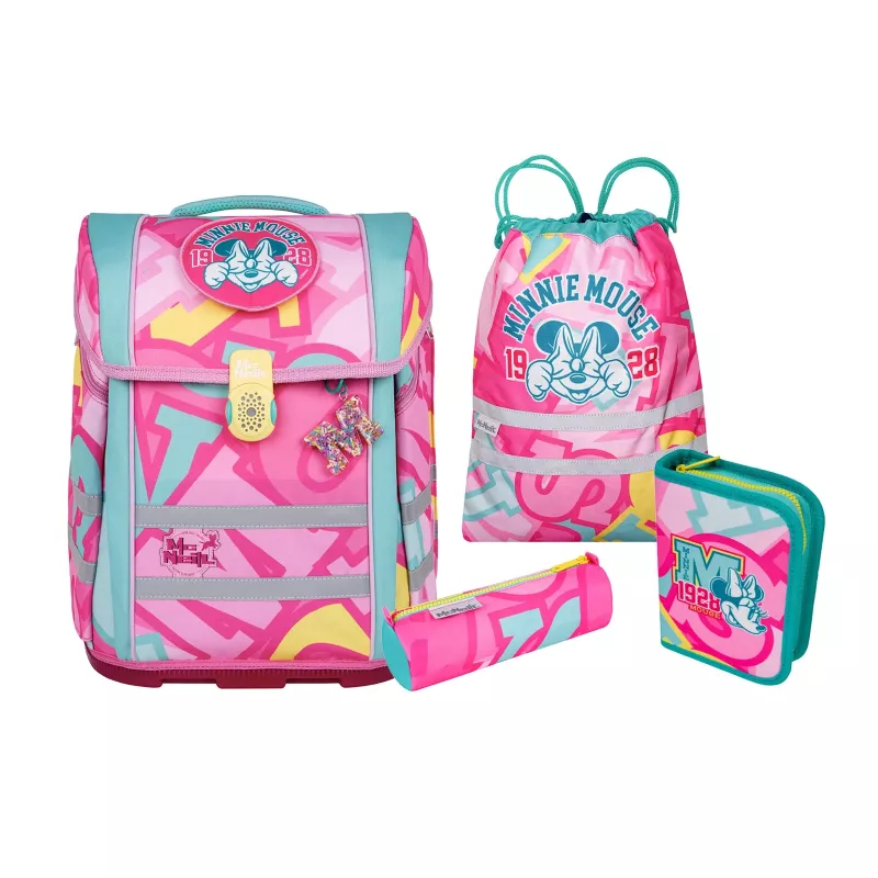 McNeill PERFECTO mokyklinė kuprinė 5 dalių komplektas Disney Minnie Mouse