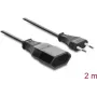 Delock Euro kištuko prailginimo laidas CEE 7/16 kištukas į lizdą 2 x 0,75 mm², 2 m, juodas