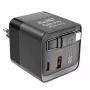 ALLNET 65W GaN USB-C PD sieninis įkroviklis su Quick Charge 3.0, 2x USB-C ir 1x USB-A