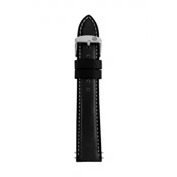 Zeppelin Genuine Leather Watch Strap Black 20mm