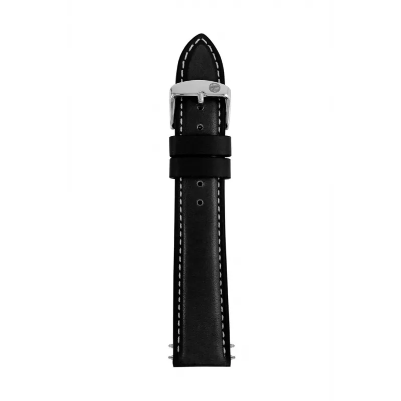 Zeppelin Genuine Leather Watch Strap Black 20mm