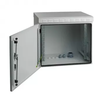 EFB 19 inch sieninis spintos korpusas 9U, gylis 450 mm, IP55, surinktas, RAL7035 pilkas