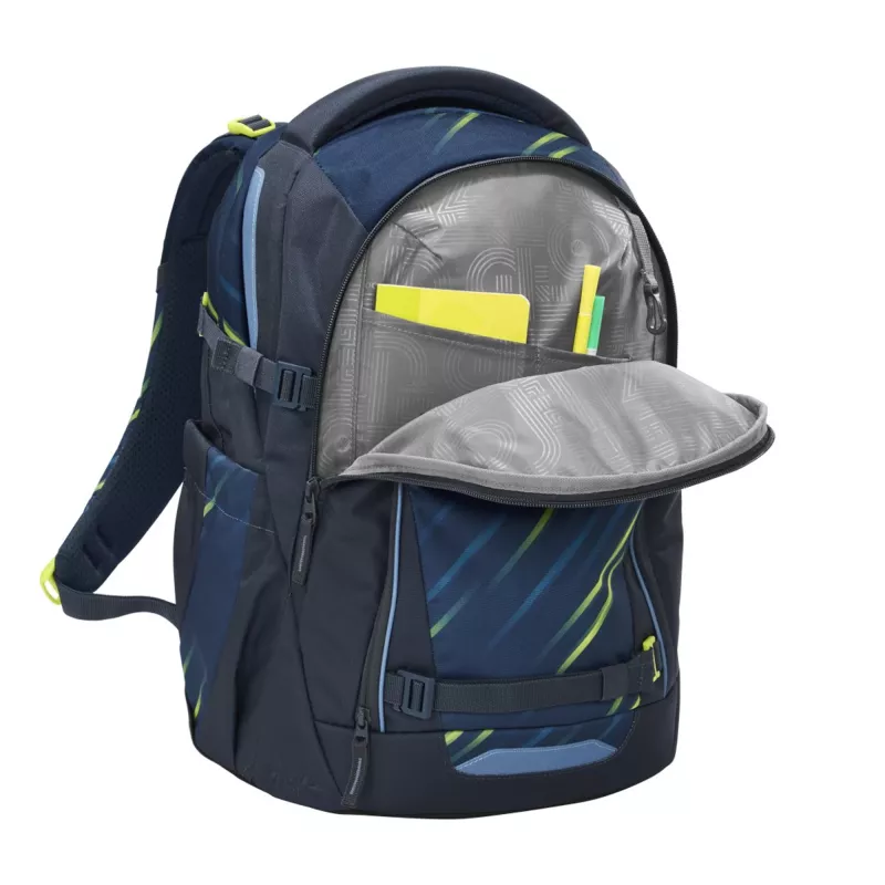 COOCAZOO MATE 30L Fast Lime kuprinė - perdirbto PET, ergonomiška mokyklinė kuprinė nešiojamam kompiuteriui