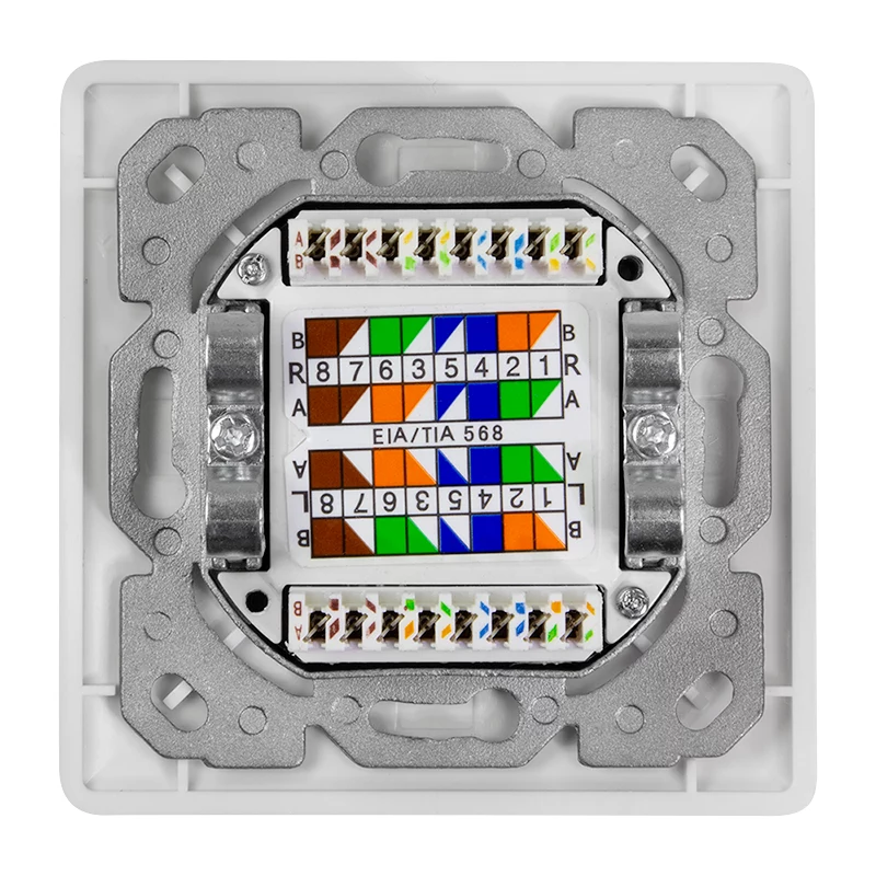 LOGILINK Cat.6A sieninis lizdas 2xRJ45 STP, vertikalus, signalinės baltos spalvos