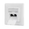 LOGILINK Cat.6A sieninis lizdas 2xRJ45 STP, vertikalus, signalinės baltos spalvos